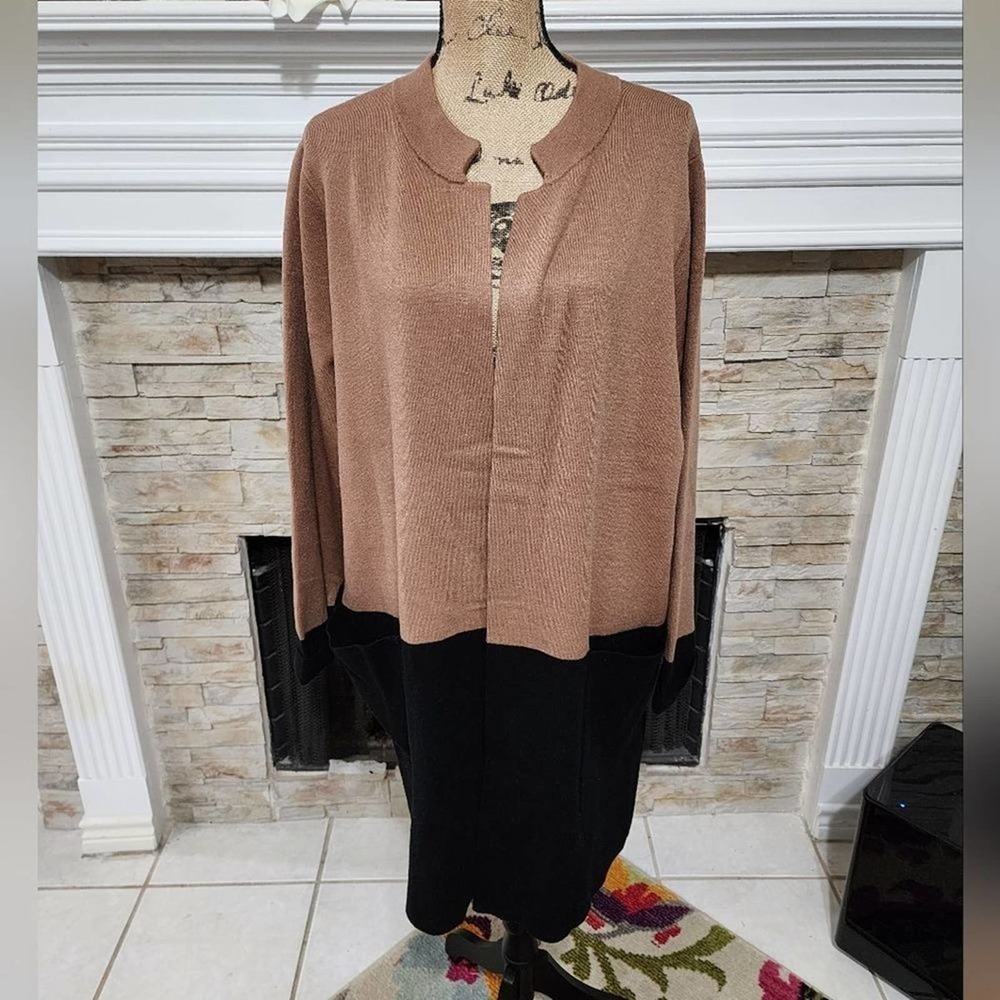 Jones New York color block pocket Midi cardigan sweater plus‎ size 2X new!!!